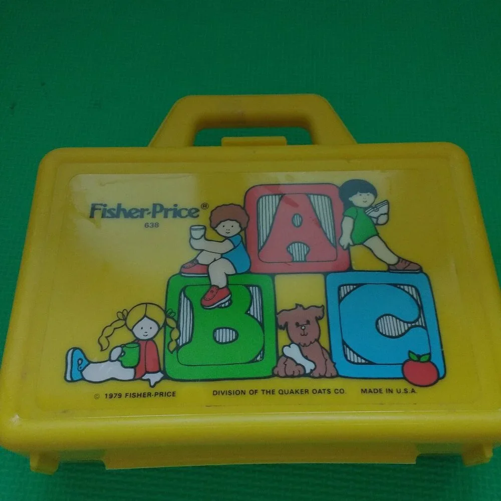 Fisher Price Yellow Lunch Box #638 Vintage